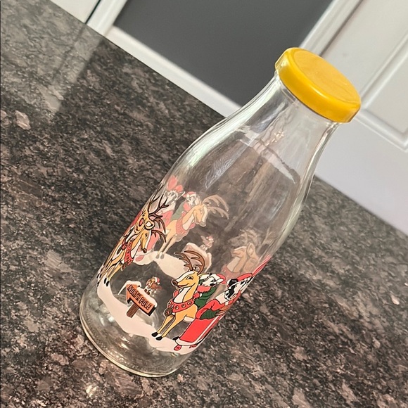 Vintage Sherwood Brands 2003 Christmas Festive Milk Juice Glass Cows & Reindeer - Picture 7 of 11